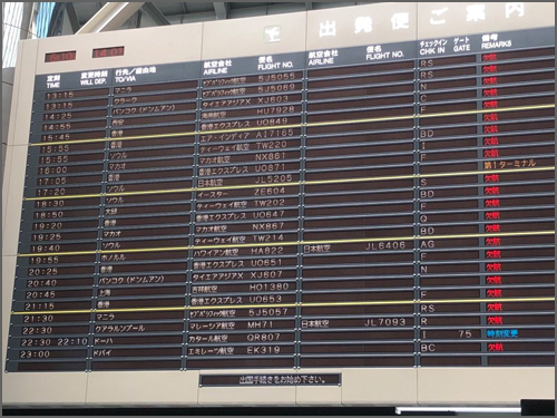 コロナ渦の成田国際空港